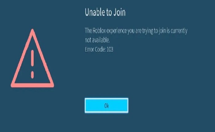 Error Code 103 in Roblox